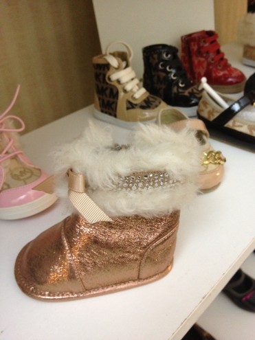 Don't forget those in the cribs. They like their metallic bling with fur edging this season.