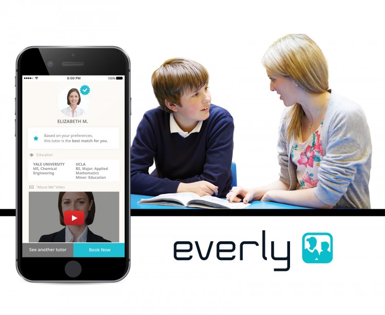 on-demand apps, in home tutoring, uber of tutoring, one on one tutoring, everly