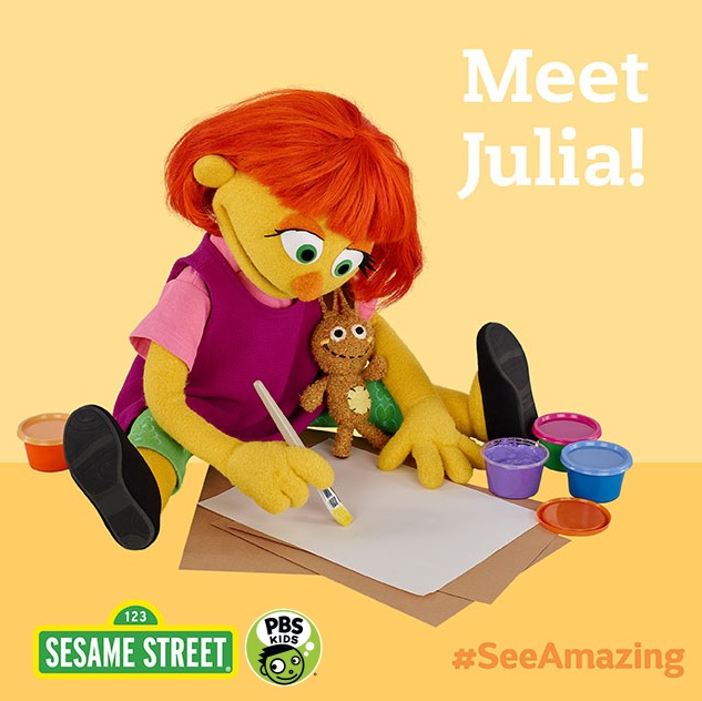 Julia Sesame Street, Sesame Street Muppet Julia, Julia Autisum muppet