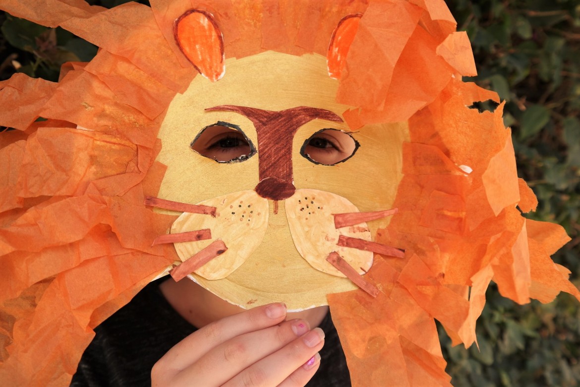 lion king paper plate mask, paper plate Lion mask