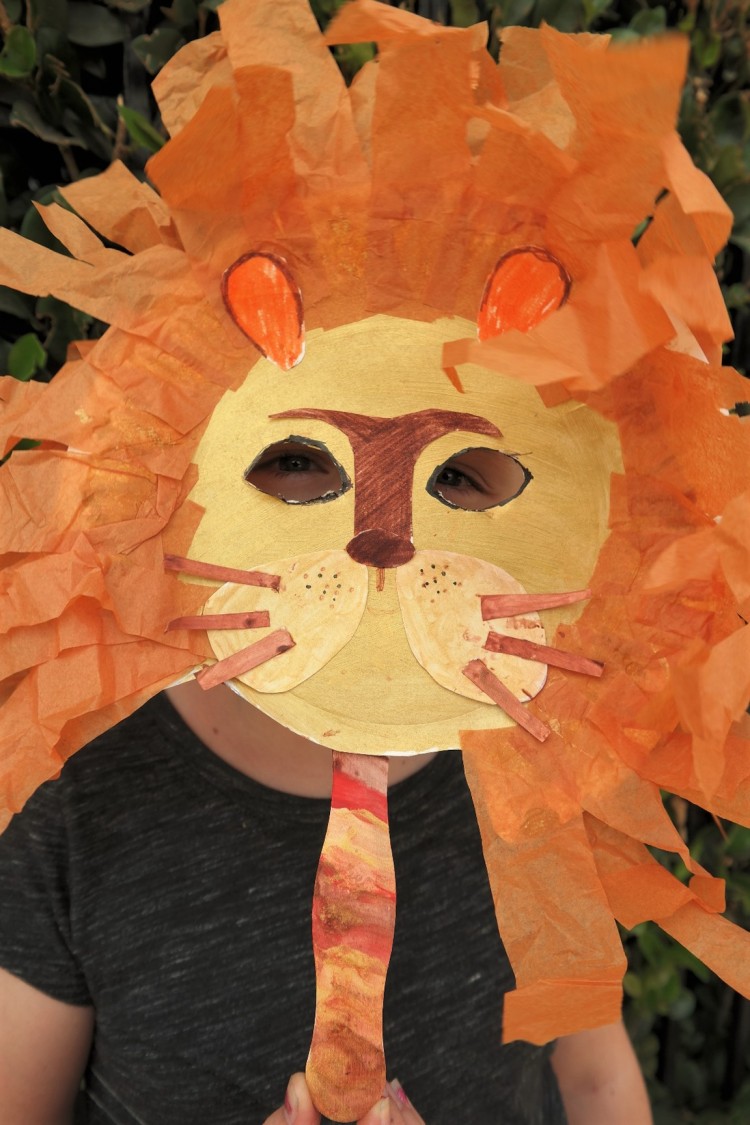 lion king paper plate mask, paper plate Lion mask
