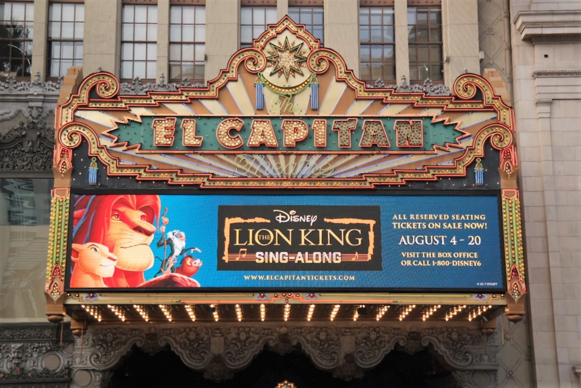 The Lion King sing along, breakfast with timon, el capitan theatre, hollywood movie theaters