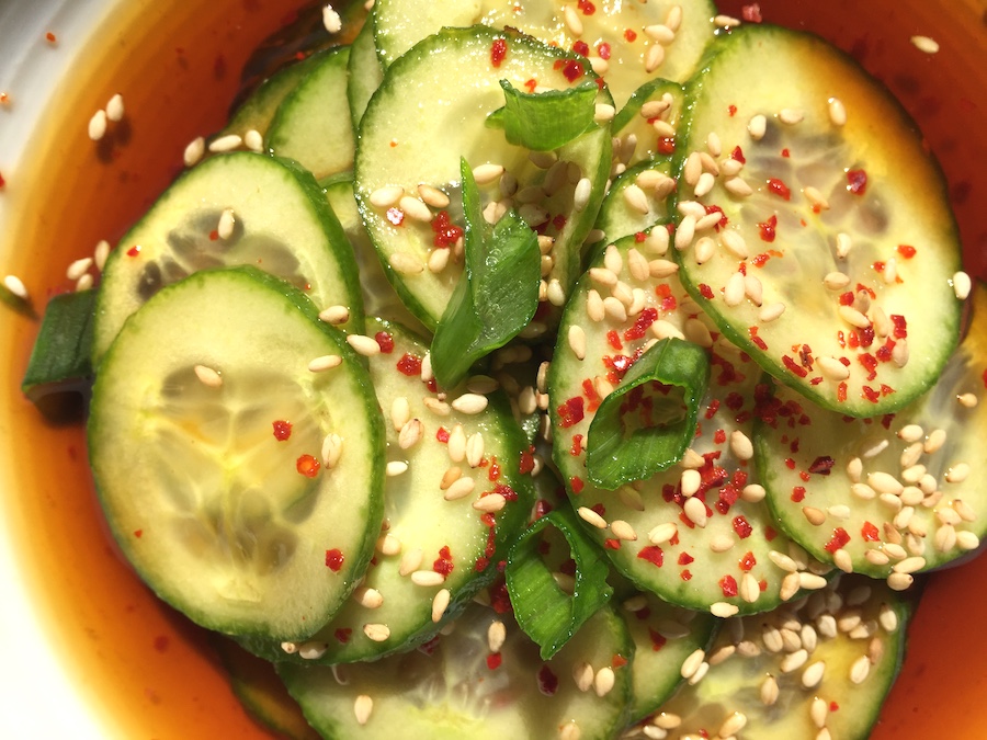 korean cucumber salad, banchan