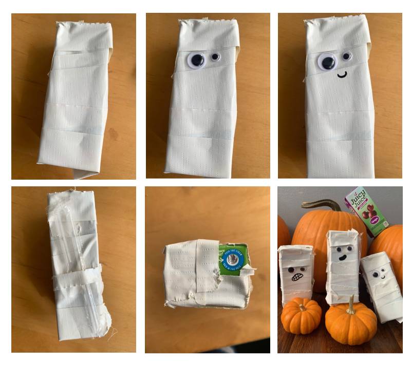 mummy juice box halloween craft