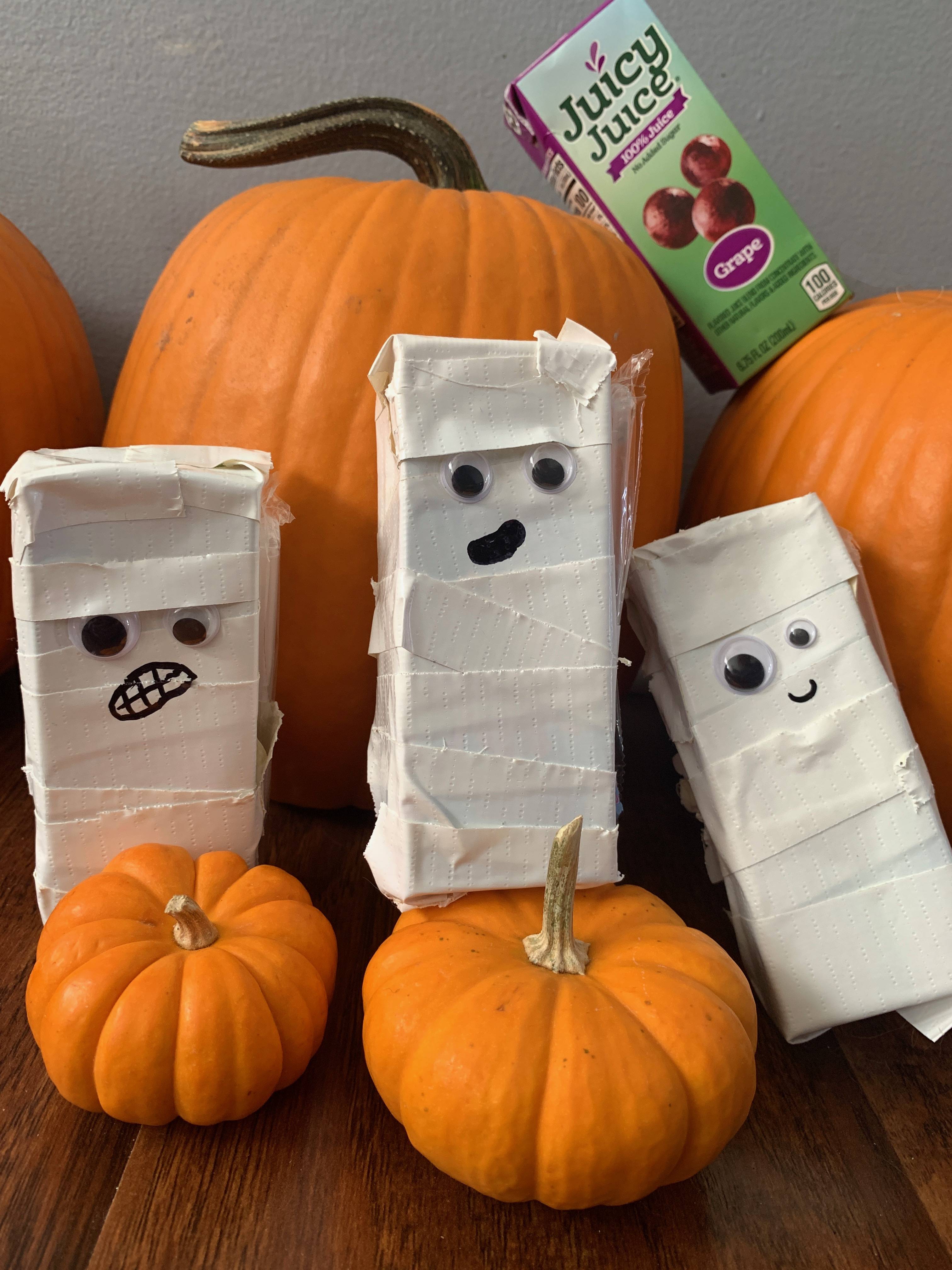 mummy juice box halloween craft