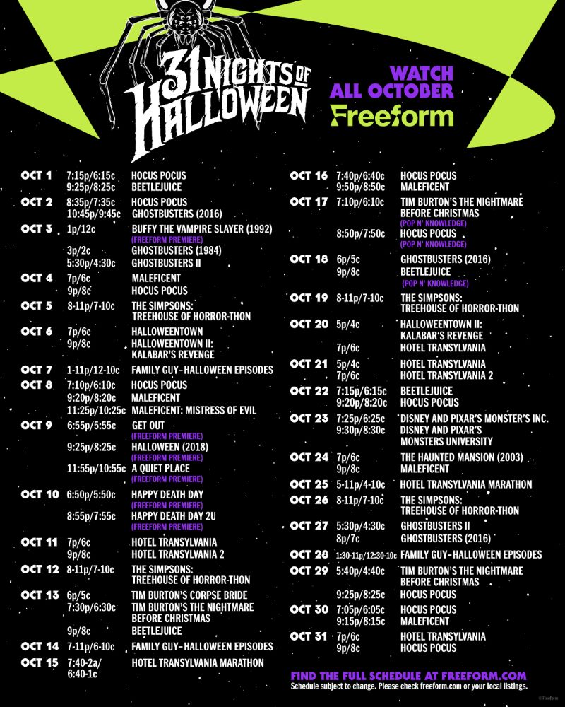 31 nights of halloween freeform